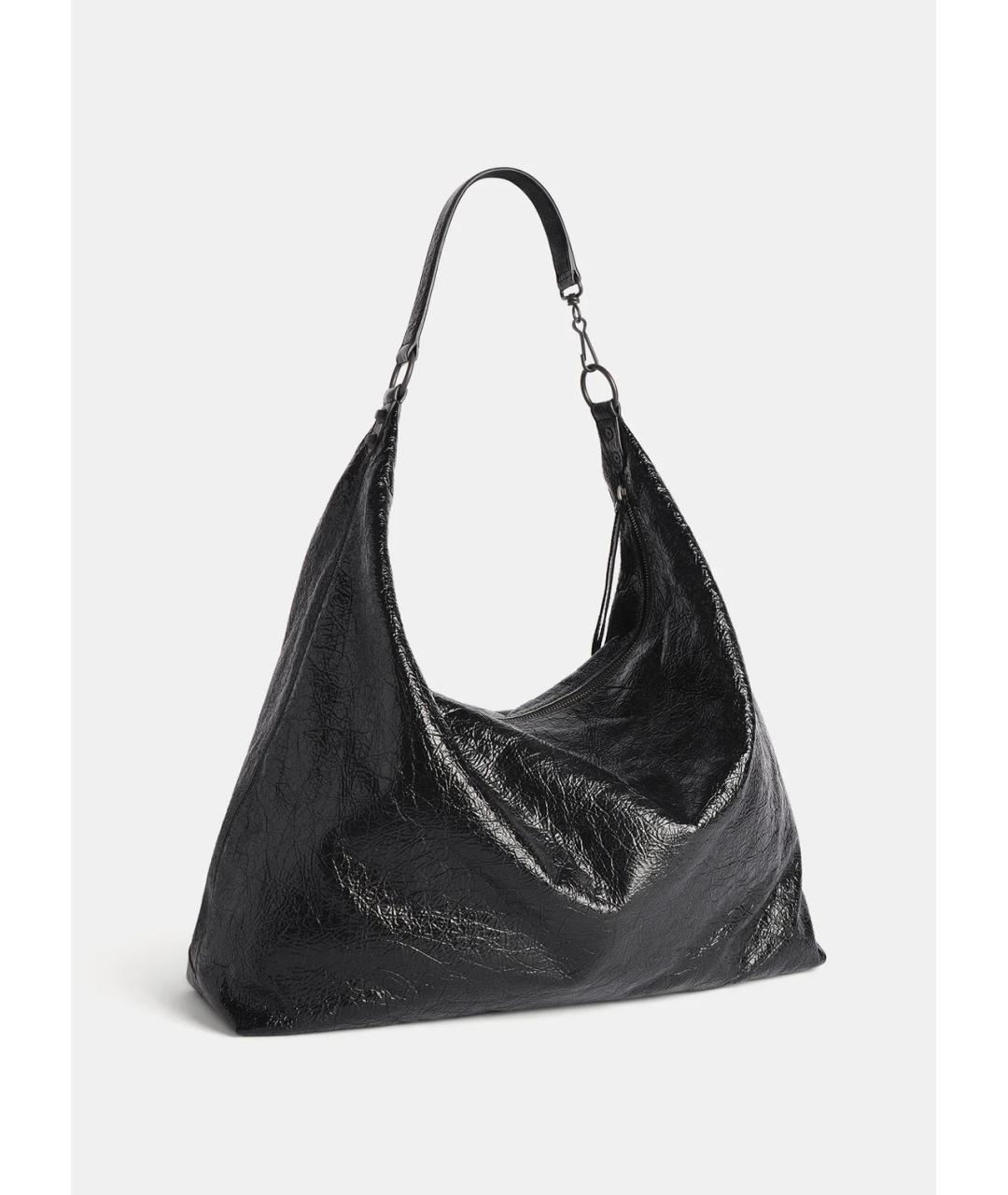 BALENCIAGA Черная кожаная сумка тоут, фото 2