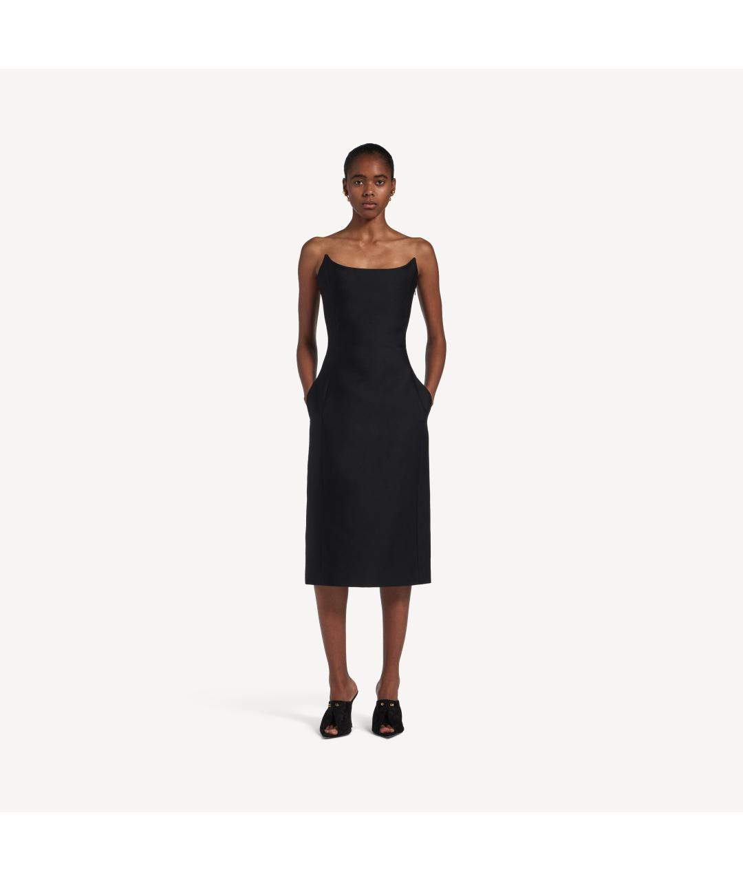 BALENCIAGA Черное шерстяное вечернее платье, фото 3