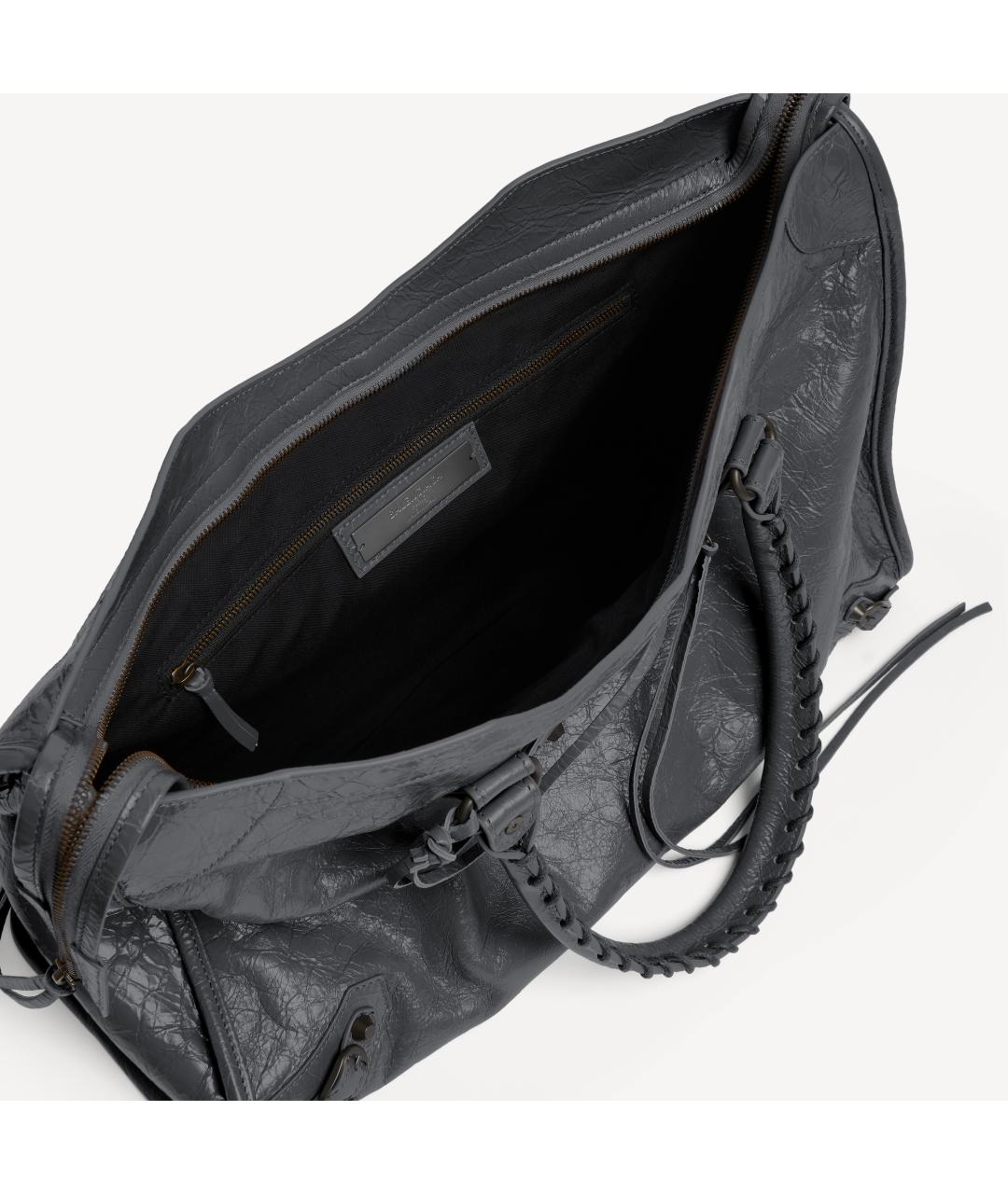 BALENCIAGA Серая кожаная сумка тоут, фото 6