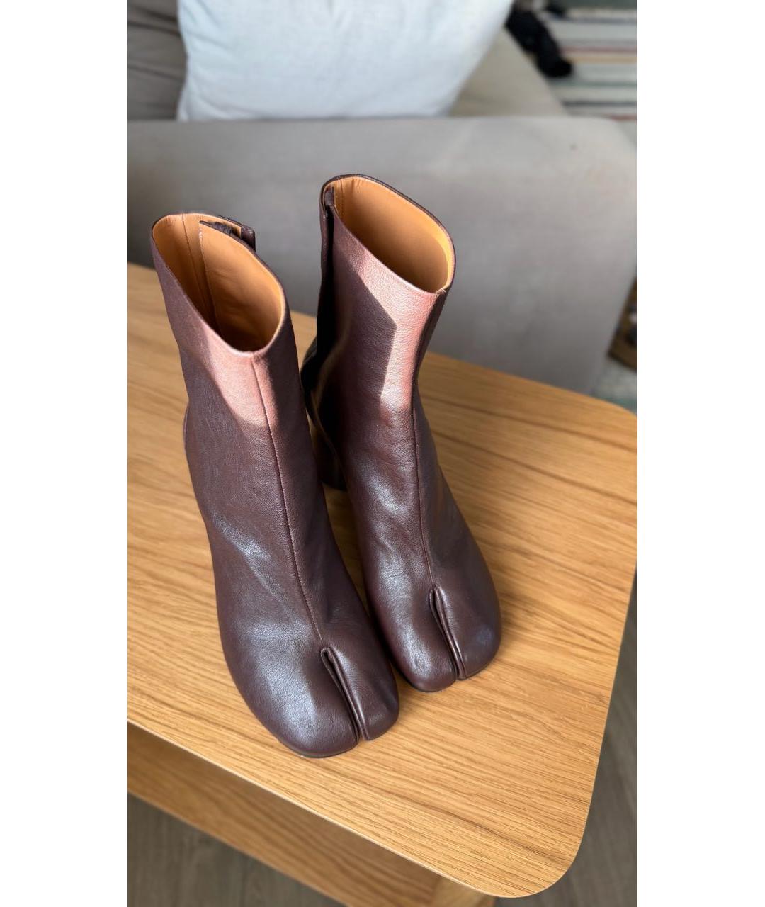 MAISON MARGIELA Коричневые кожаные ботильоны, фото 3