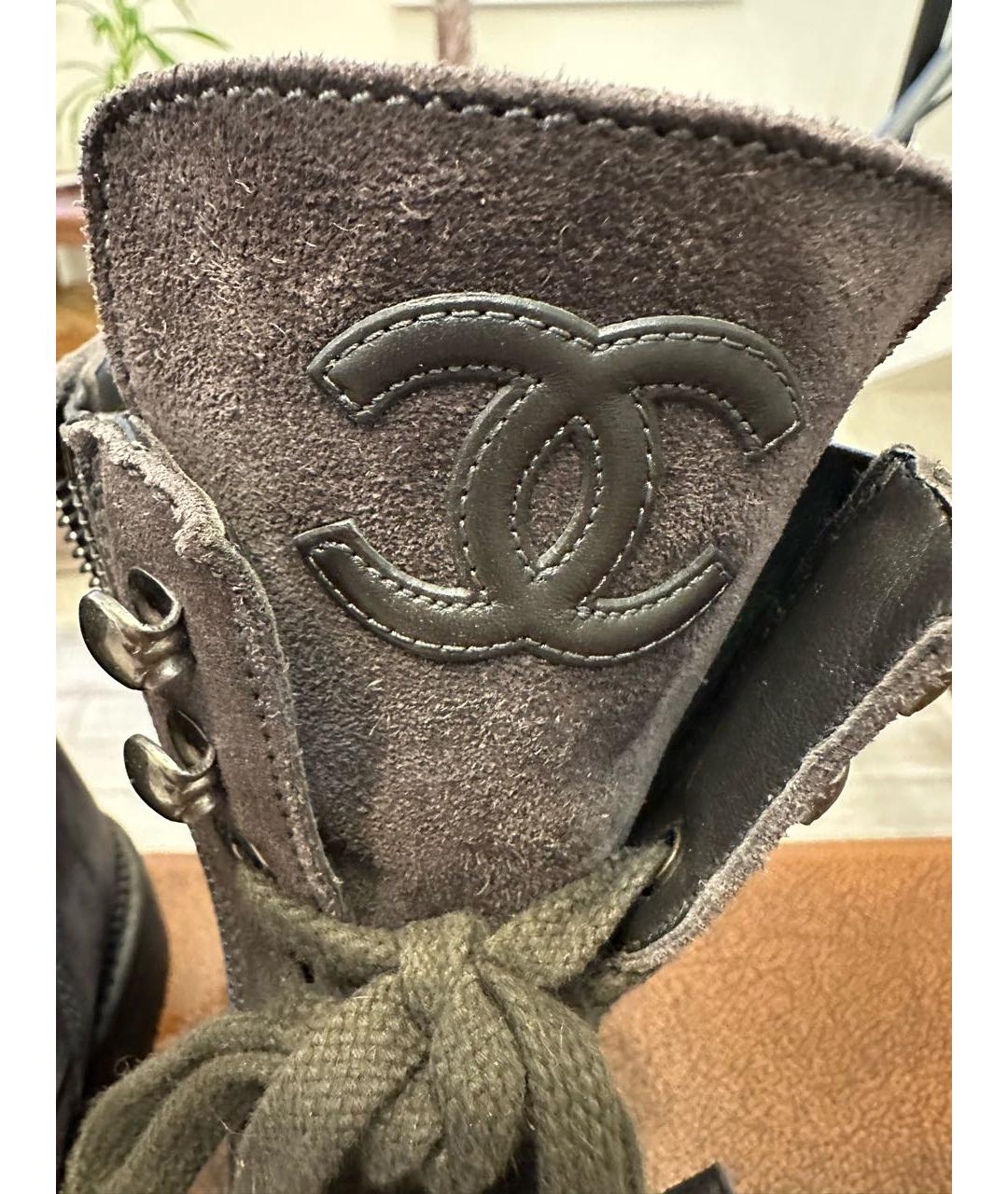 CHANEL Серые замшевые ботильоны, фото 2
