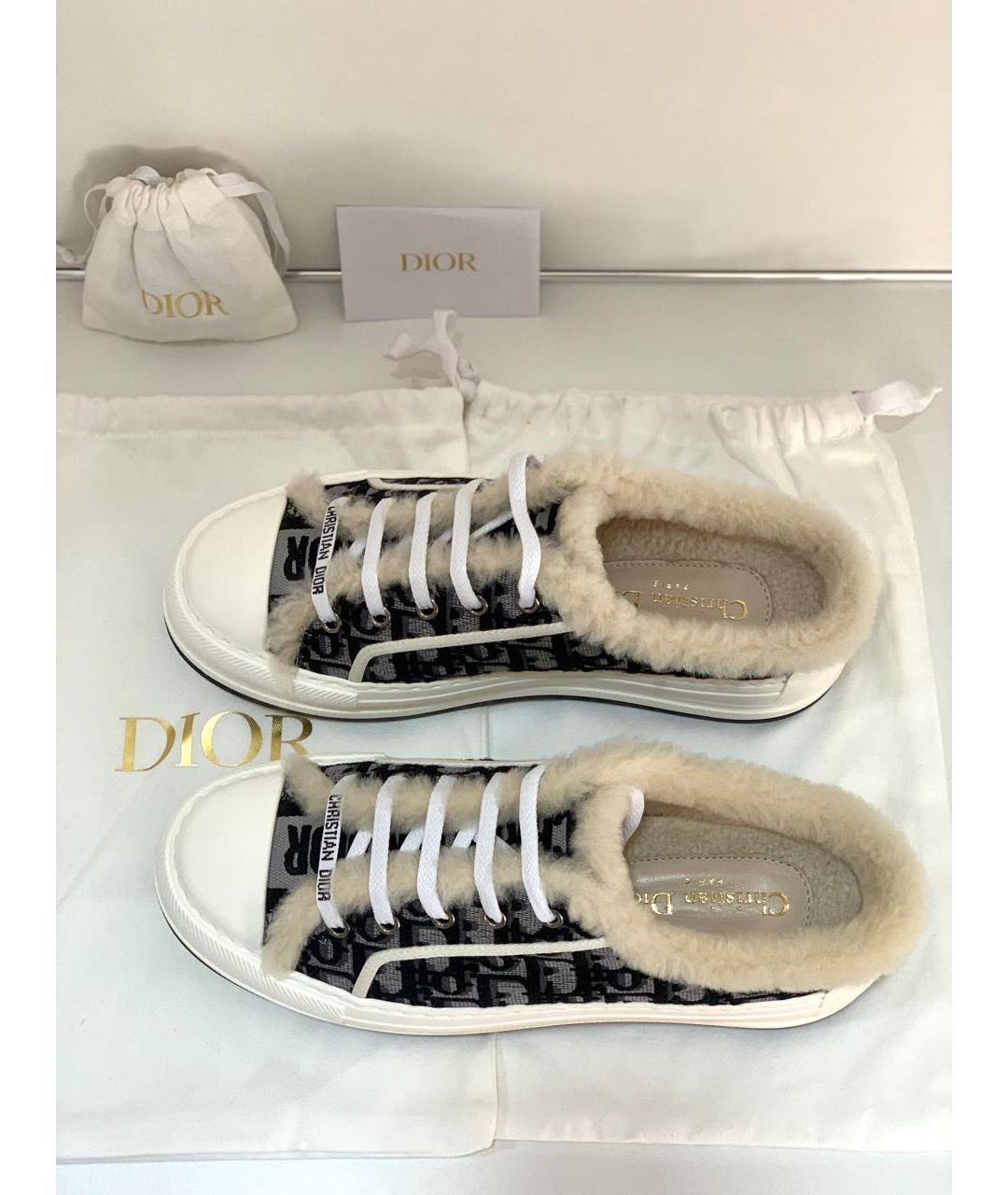 CHRISTIAN DIOR Черные текстильные кеды, фото 3