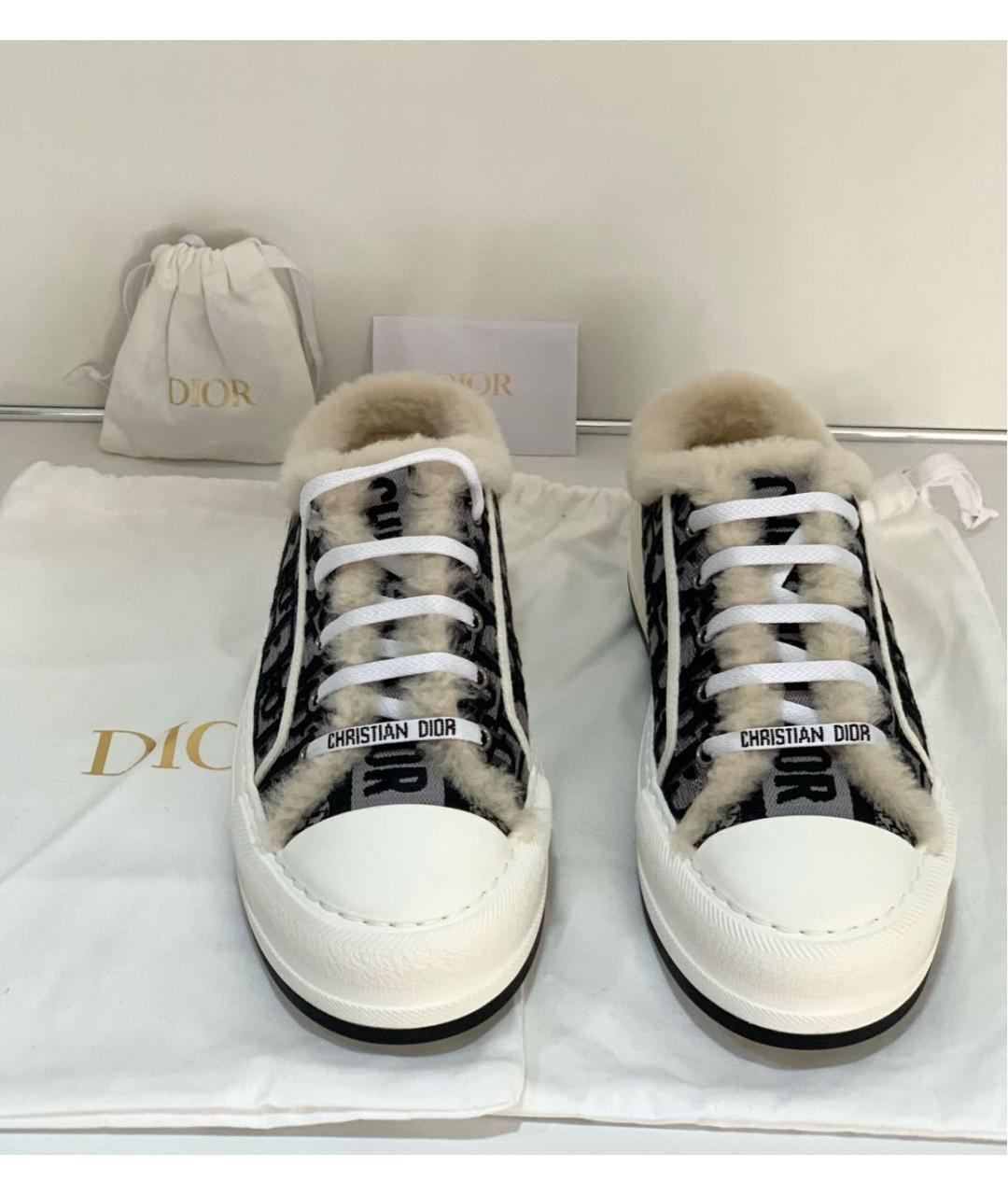 CHRISTIAN DIOR Черные текстильные кеды, фото 2
