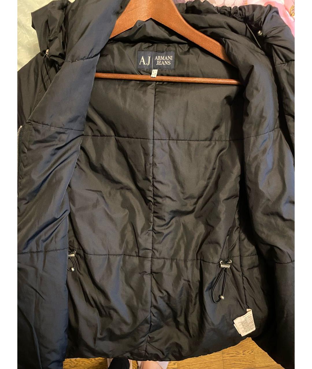 ARMANI JEANS Черная полиэстеровая куртка, фото 6