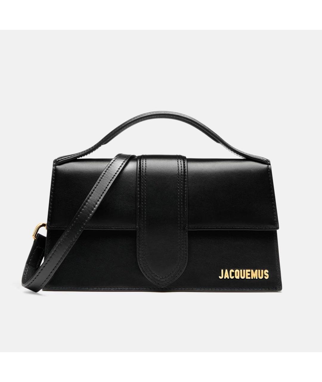 JACQUEMUS Черная кожаная сумка с короткими ручками, фото 9
