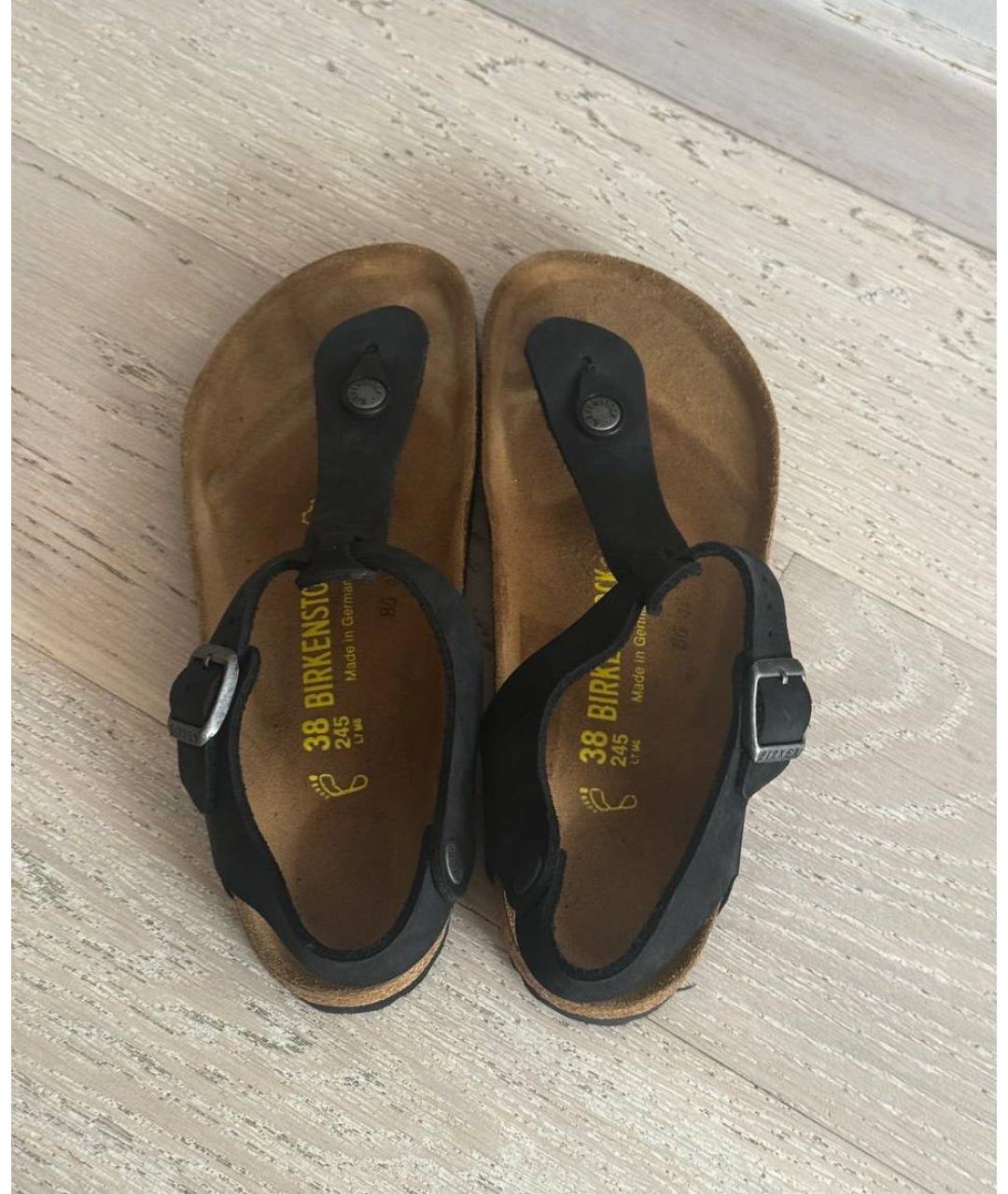 BIRKENSTOCK Черные кожаные сандалии, фото 5