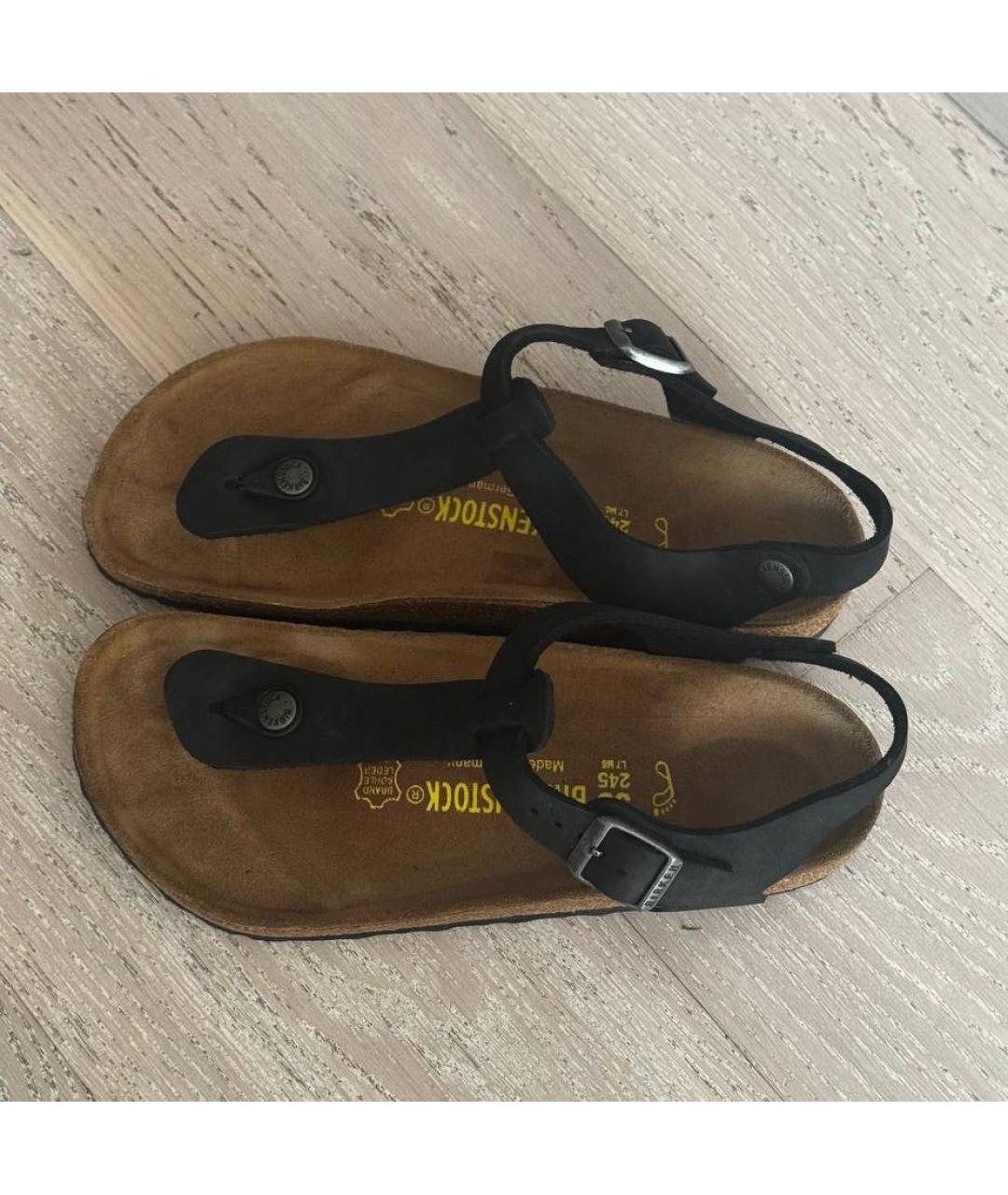 BIRKENSTOCK Черные кожаные сандалии, фото 6