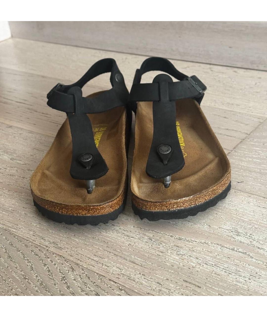 BIRKENSTOCK Черные кожаные сандалии, фото 3