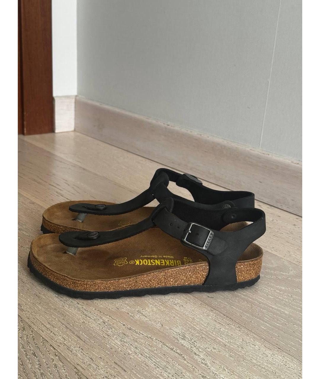BIRKENSTOCK Черные кожаные сандалии, фото 7