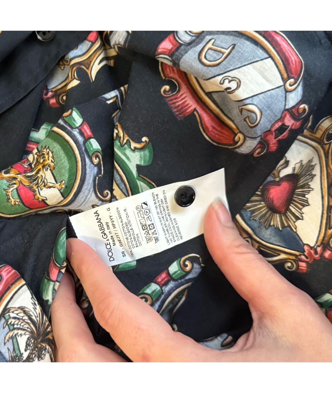 DOLCE&GABBANA Мульти хлопковая кэжуал рубашка, фото 7