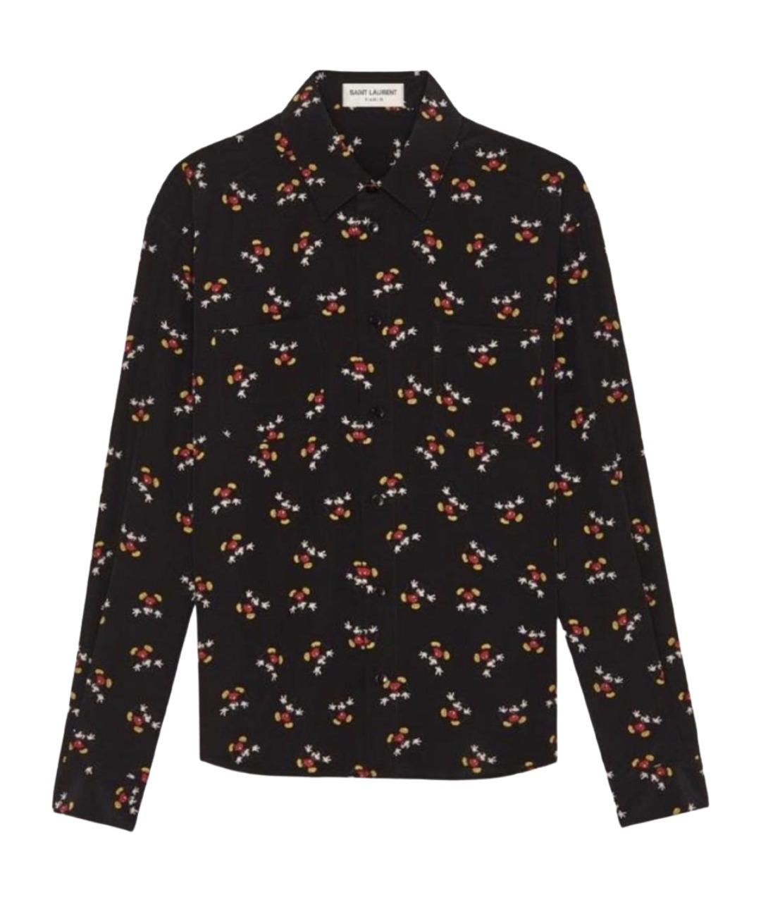 SAINT LAURENT Черная шелковая кэжуал рубашка, фото 1