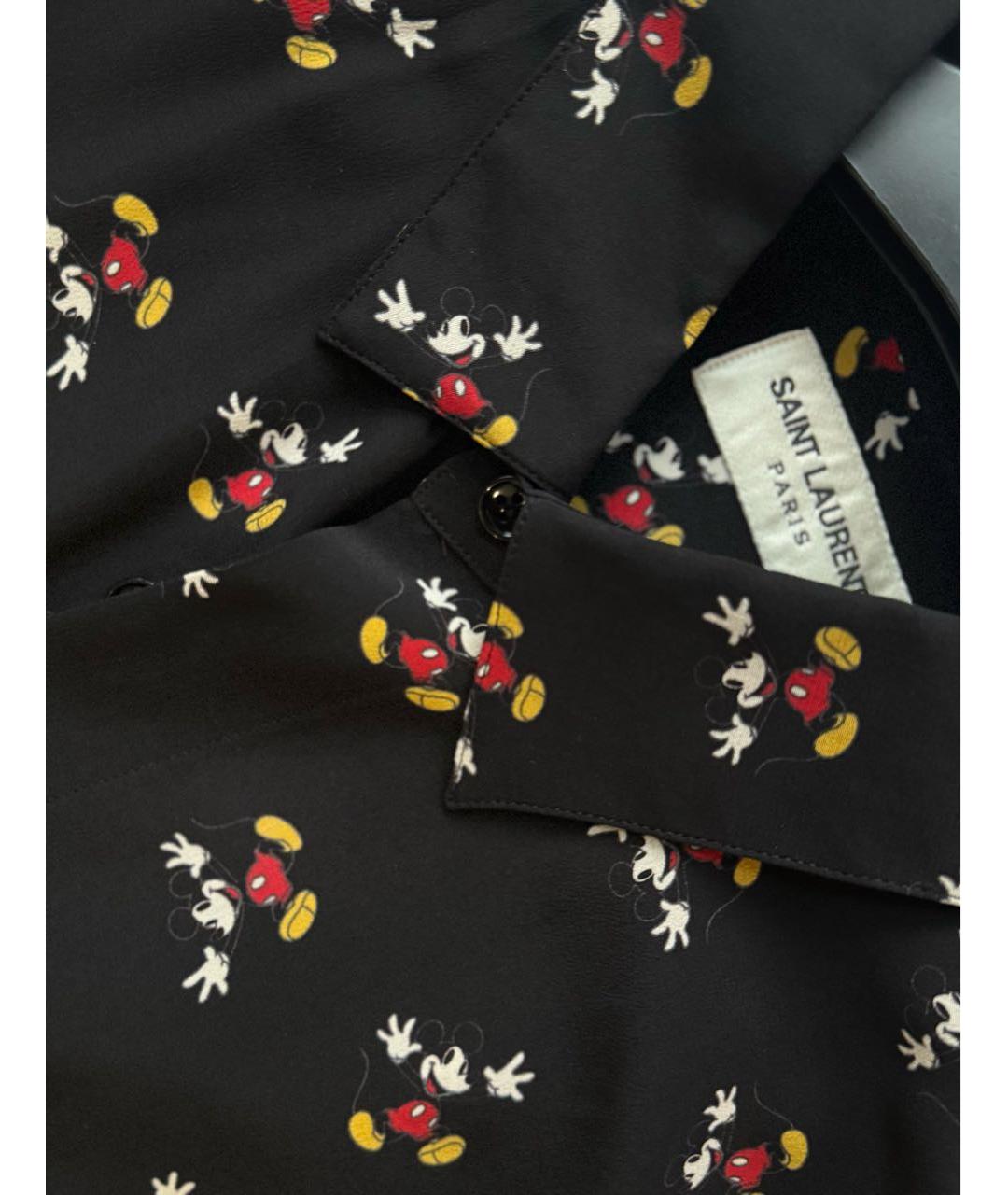 SAINT LAURENT Черная шелковая кэжуал рубашка, фото 6