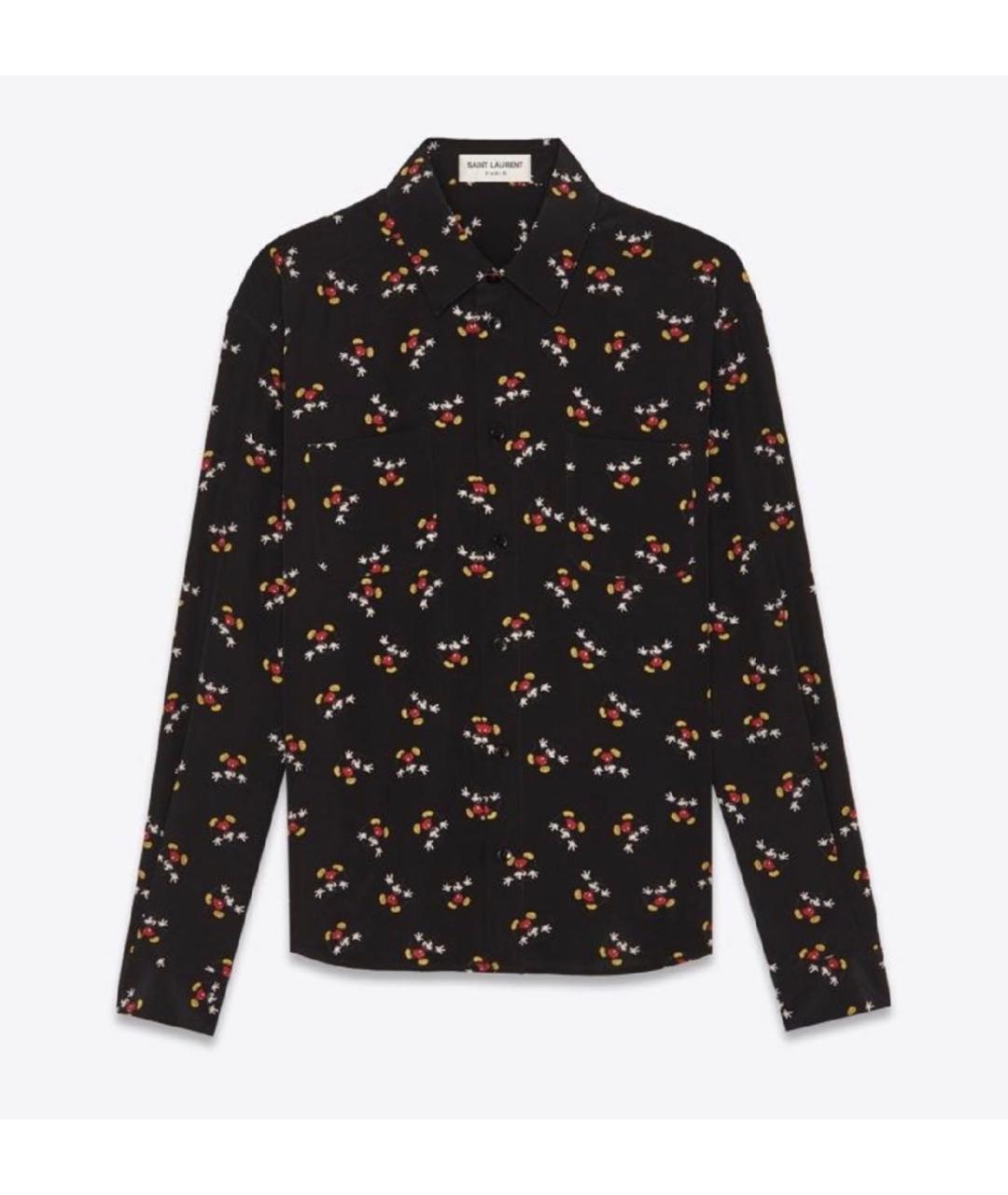 SAINT LAURENT Черная шелковая кэжуал рубашка, фото 9