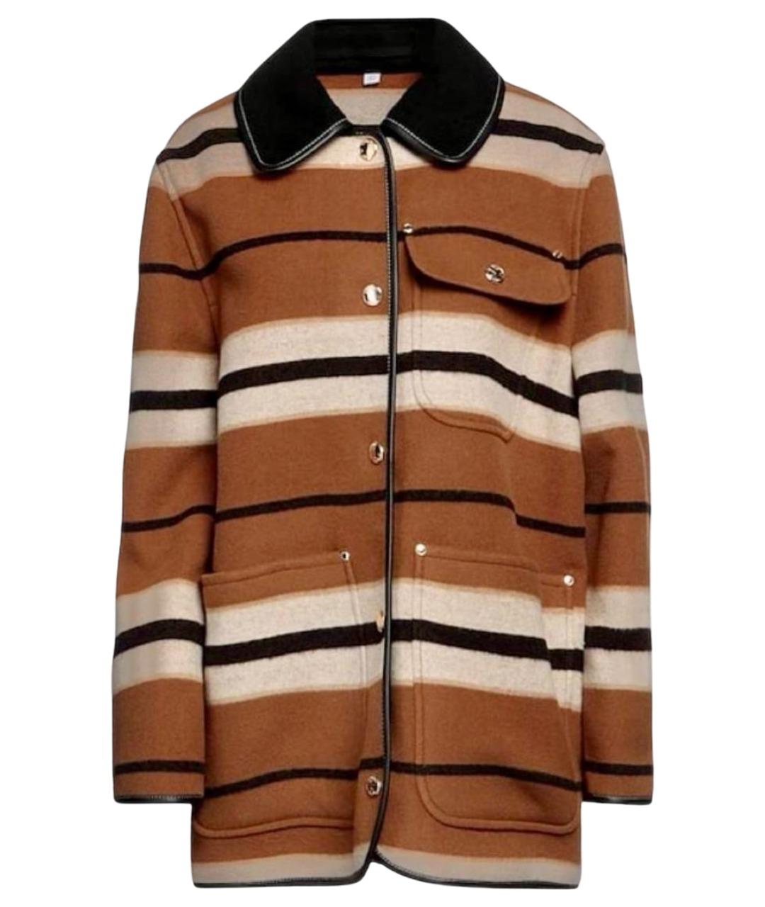 BURBERRY Коричневое шерстяное пальто, фото 1