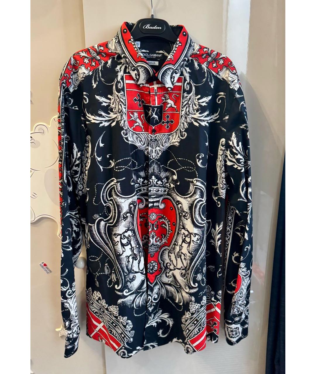 DOLCE&GABBANA Мульти хлопковая кэжуал рубашка, фото 6