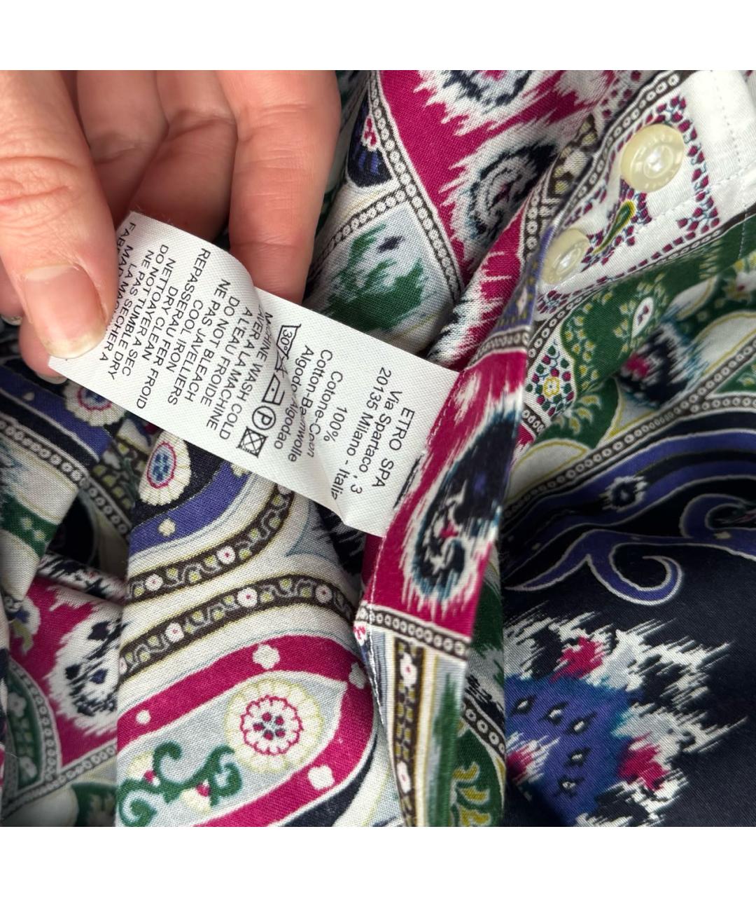 ETRO Мульти хлопковая кэжуал рубашка, фото 5
