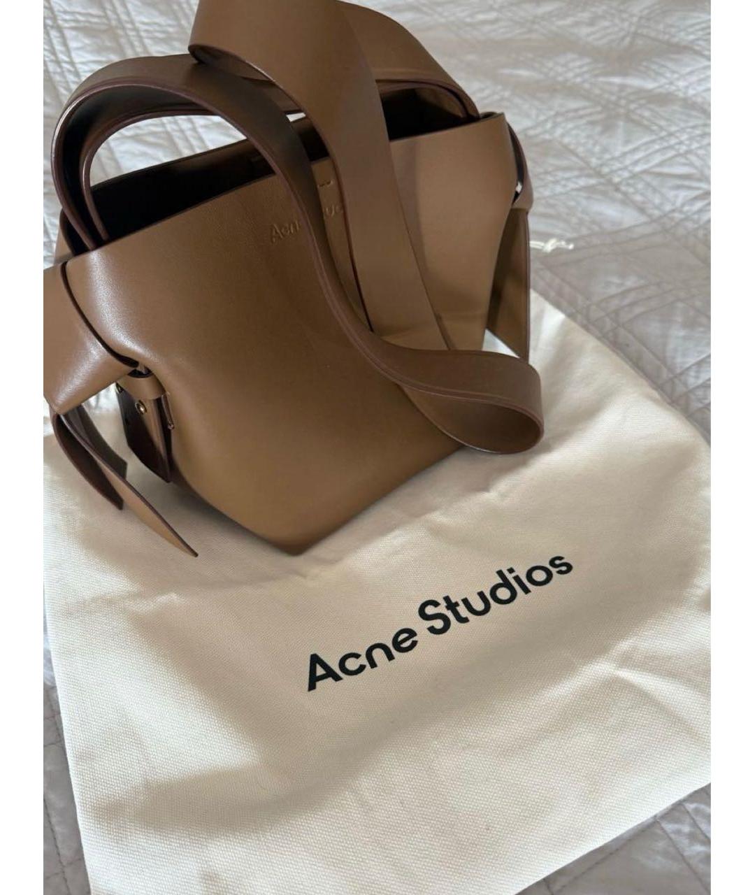 ACNE STUDIOS Коричневая кожаная сумка через плечо, фото 2