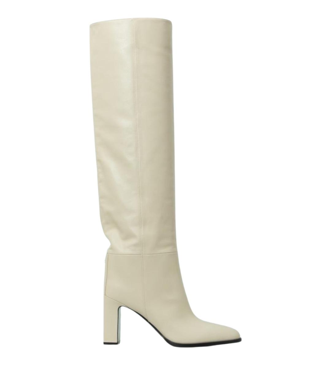 JIMMY CHOO Белые кожаные сапоги, фото 1