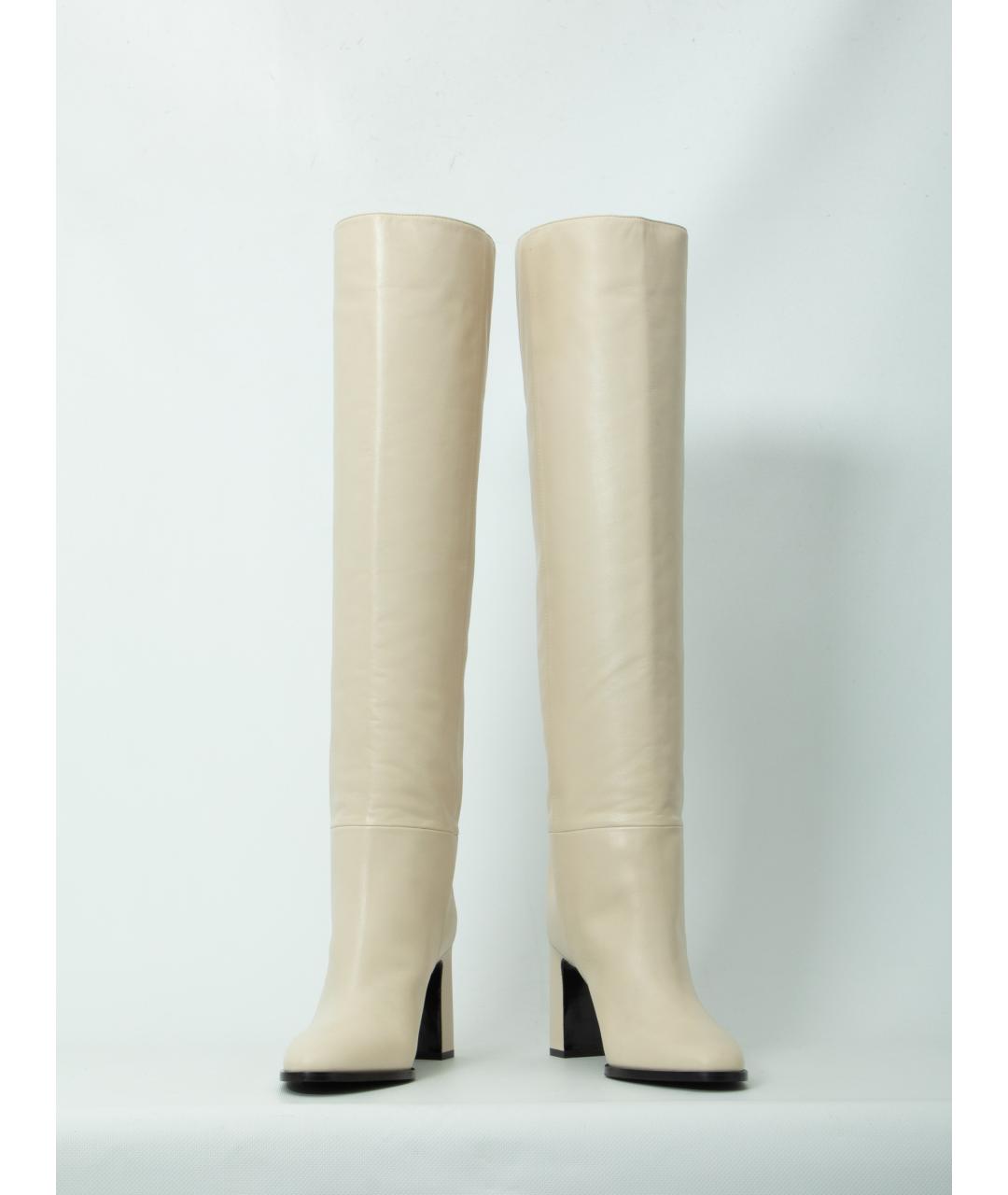 JIMMY CHOO Белые кожаные сапоги, фото 5