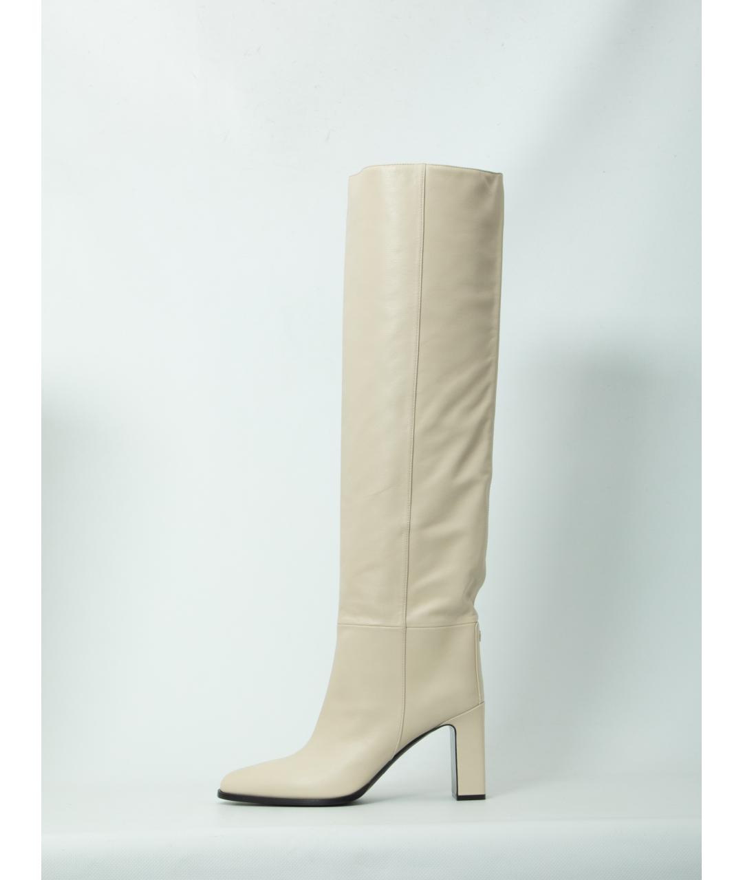 JIMMY CHOO Белые кожаные сапоги, фото 4