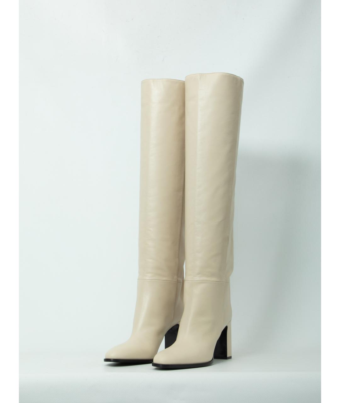 JIMMY CHOO Белые кожаные сапоги, фото 2