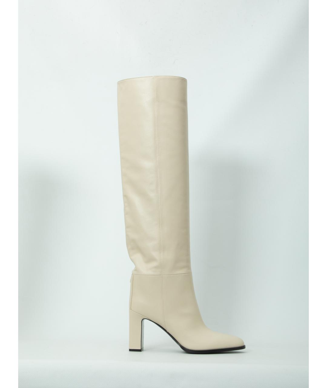 JIMMY CHOO Белые кожаные сапоги, фото 6