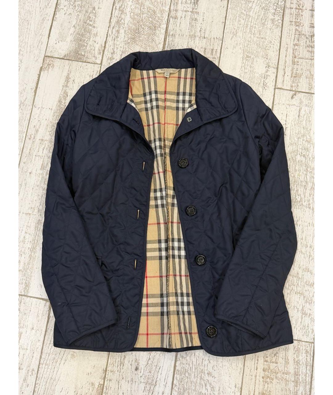 BURBERRY Темно-синяя хлопковая куртка, фото 5