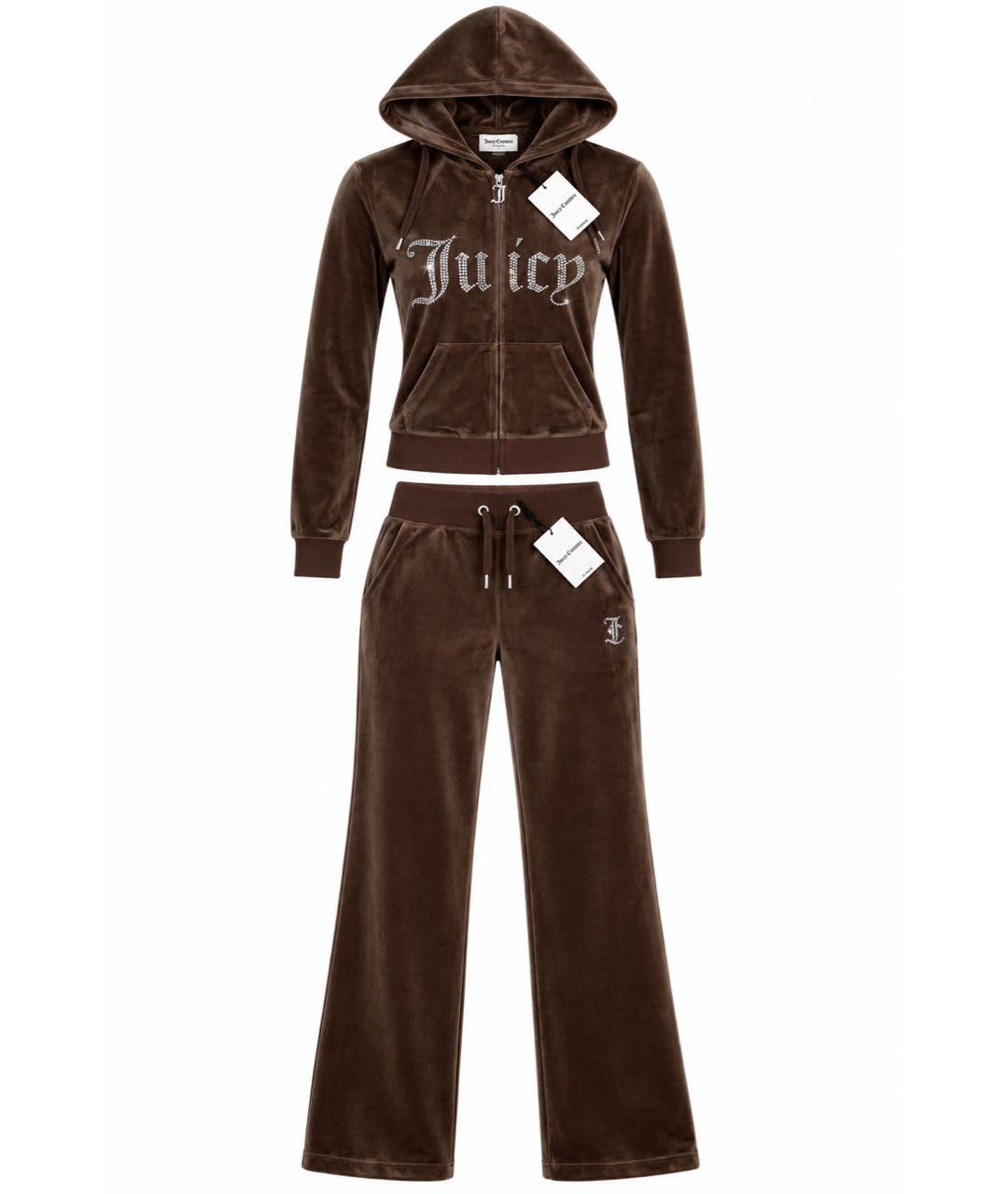 JUICY COUTURE Коричневый велюровый спортивные костюмы, фото 1