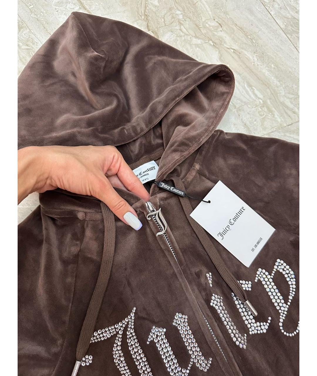 JUICY COUTURE Коричневый велюровый спортивные костюмы, фото 4
