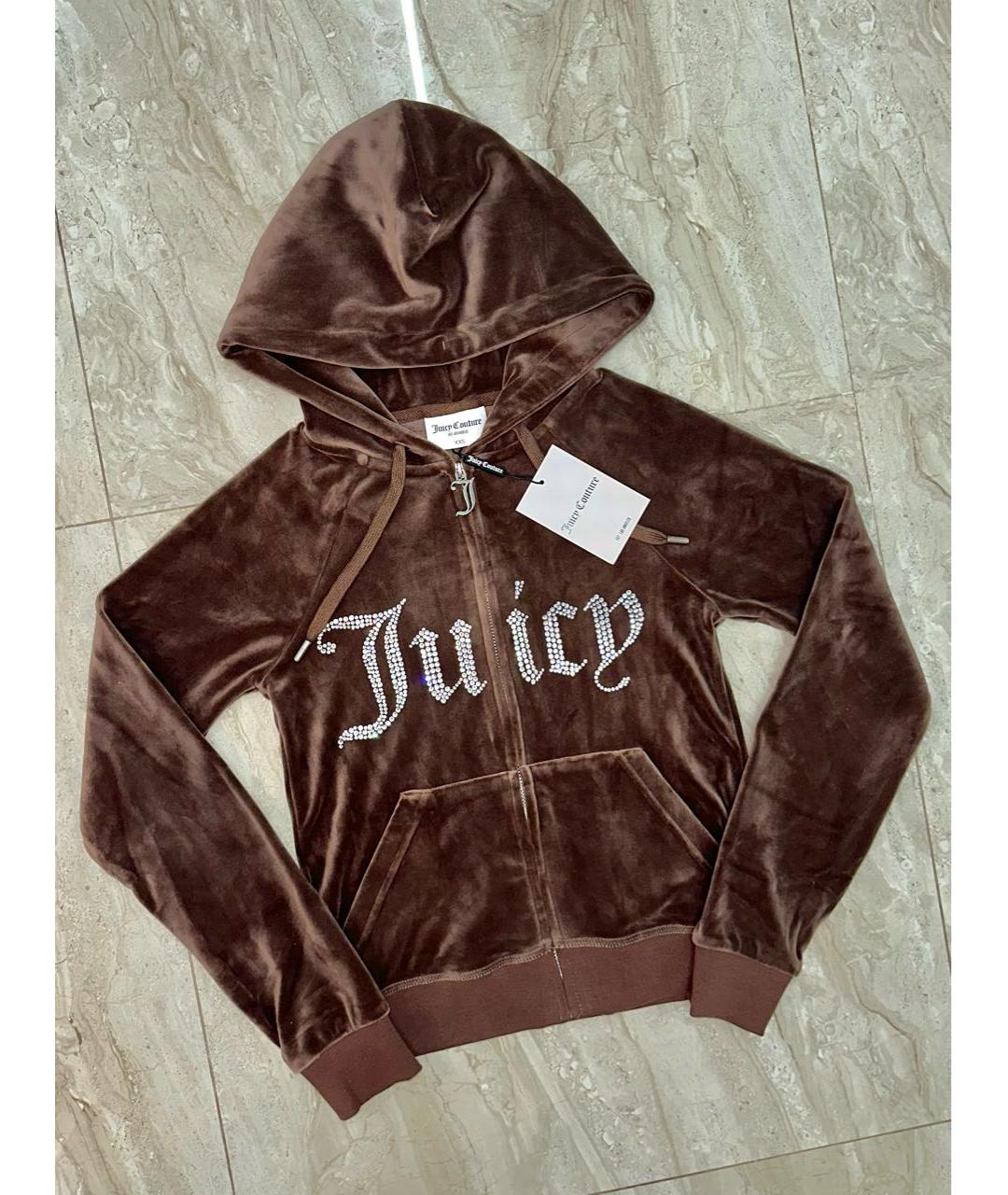 JUICY COUTURE Коричневый велюровый спортивные костюмы, фото 3