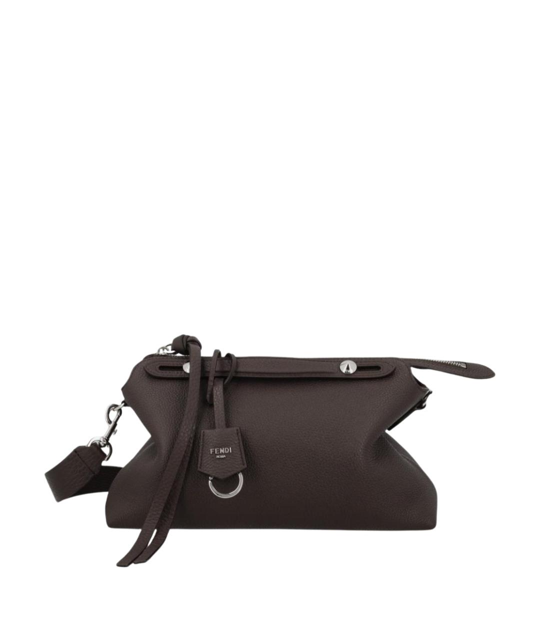 FENDI Коричневая кожаная сумка через плечо, фото 1