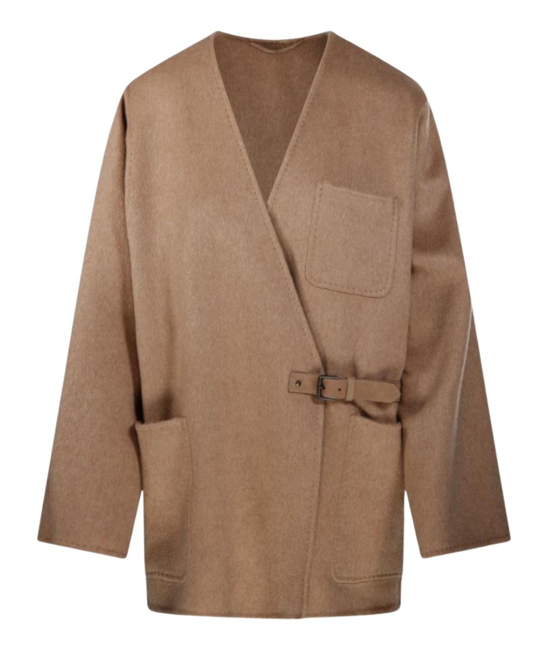 MAX MARA Бежевое шерстяное пальто, фото 1