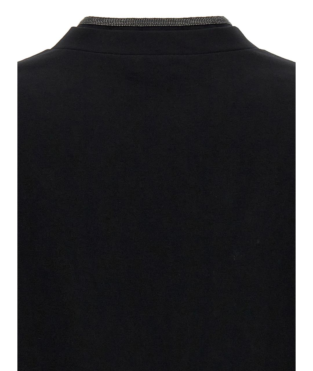 BRUNELLO CUCINELLI Черная хлопковая футболка, фото 4