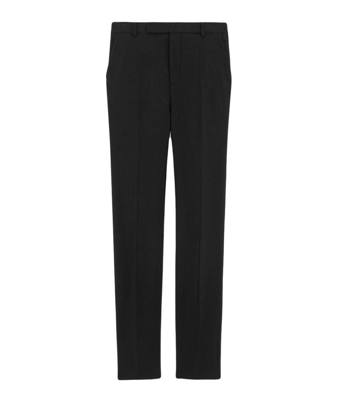 SAINT LAURENT Черные шерстяные классические брюки, фото 1