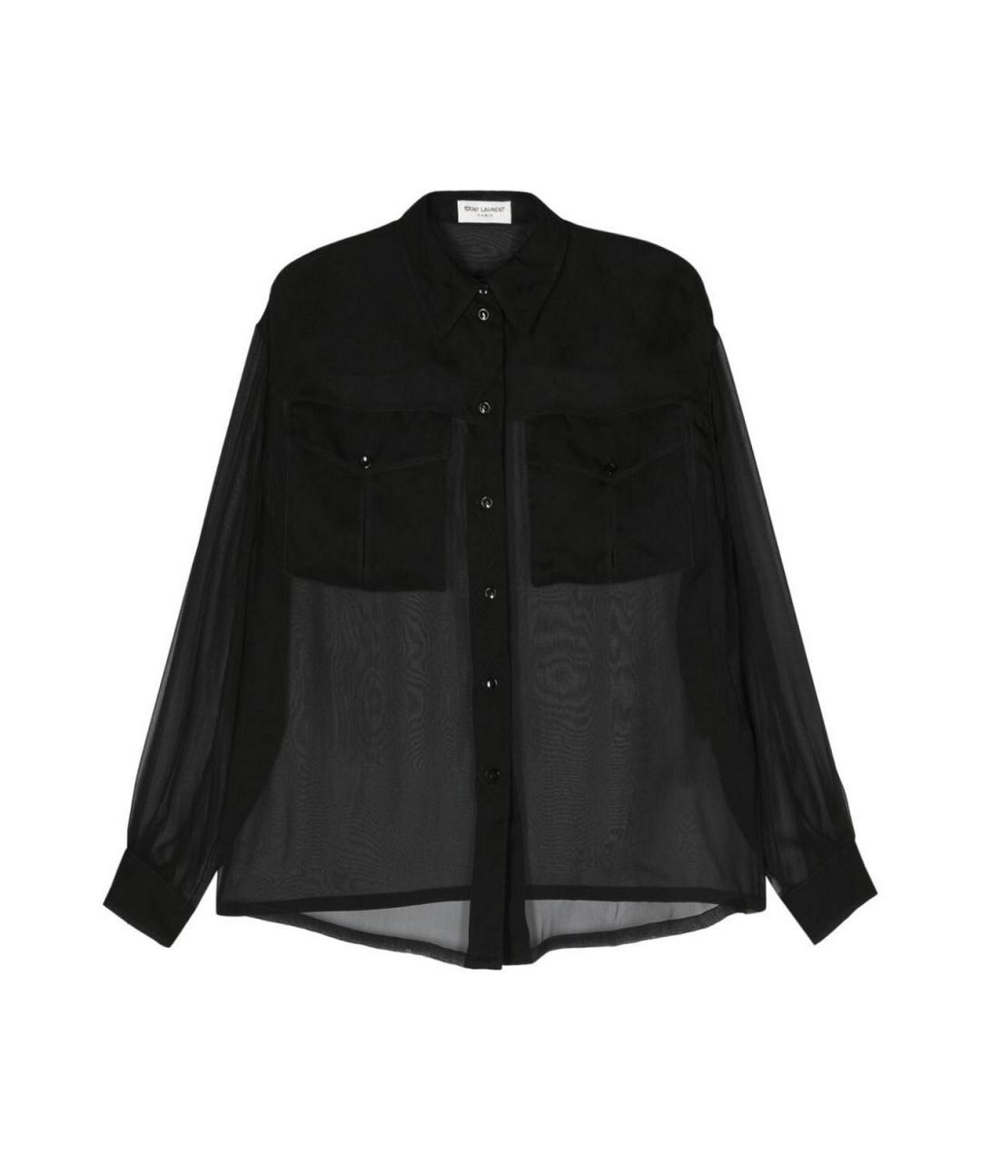 SAINT LAURENT Черная хлопковая рубашка, фото 1