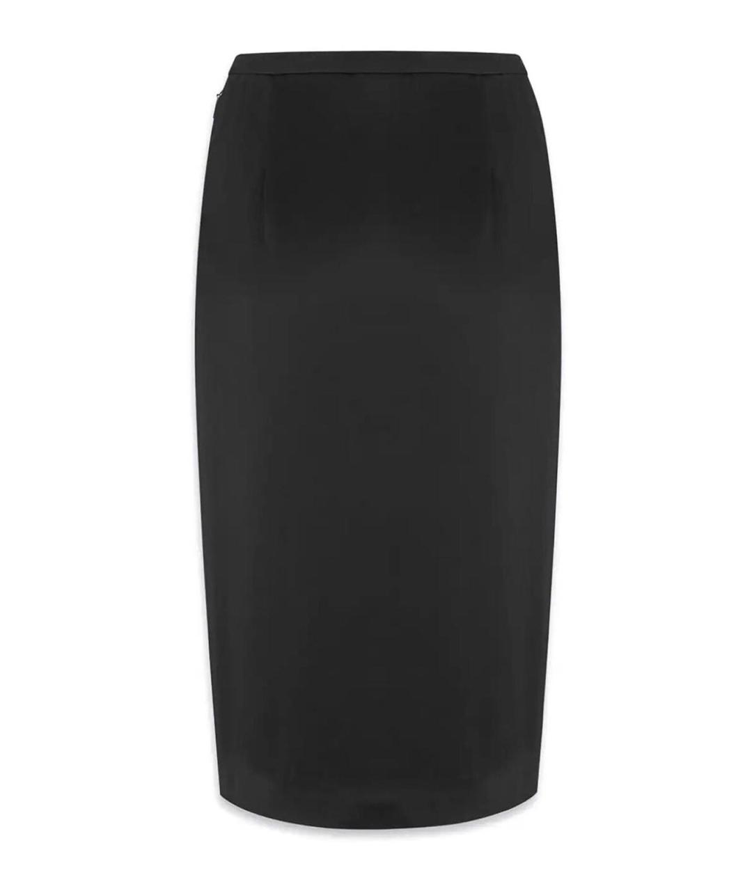 SAINT LAURENT Черная вискозная юбка миди, фото 2