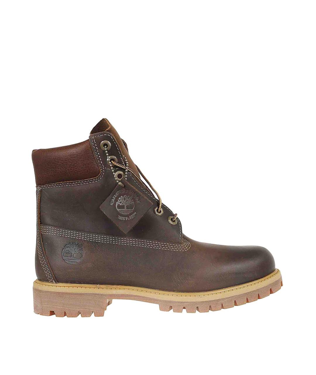 TIMBERLAND Коричневые кожаные высокие ботинки, фото 1