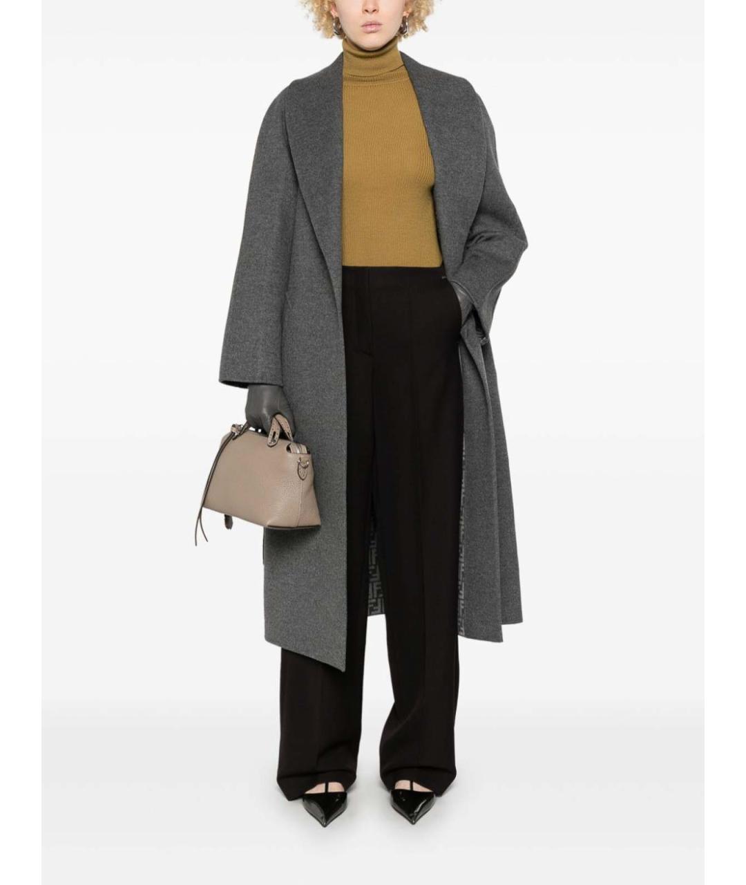 FENDI Фиолетовые шерстяные брюки широкие, фото 2