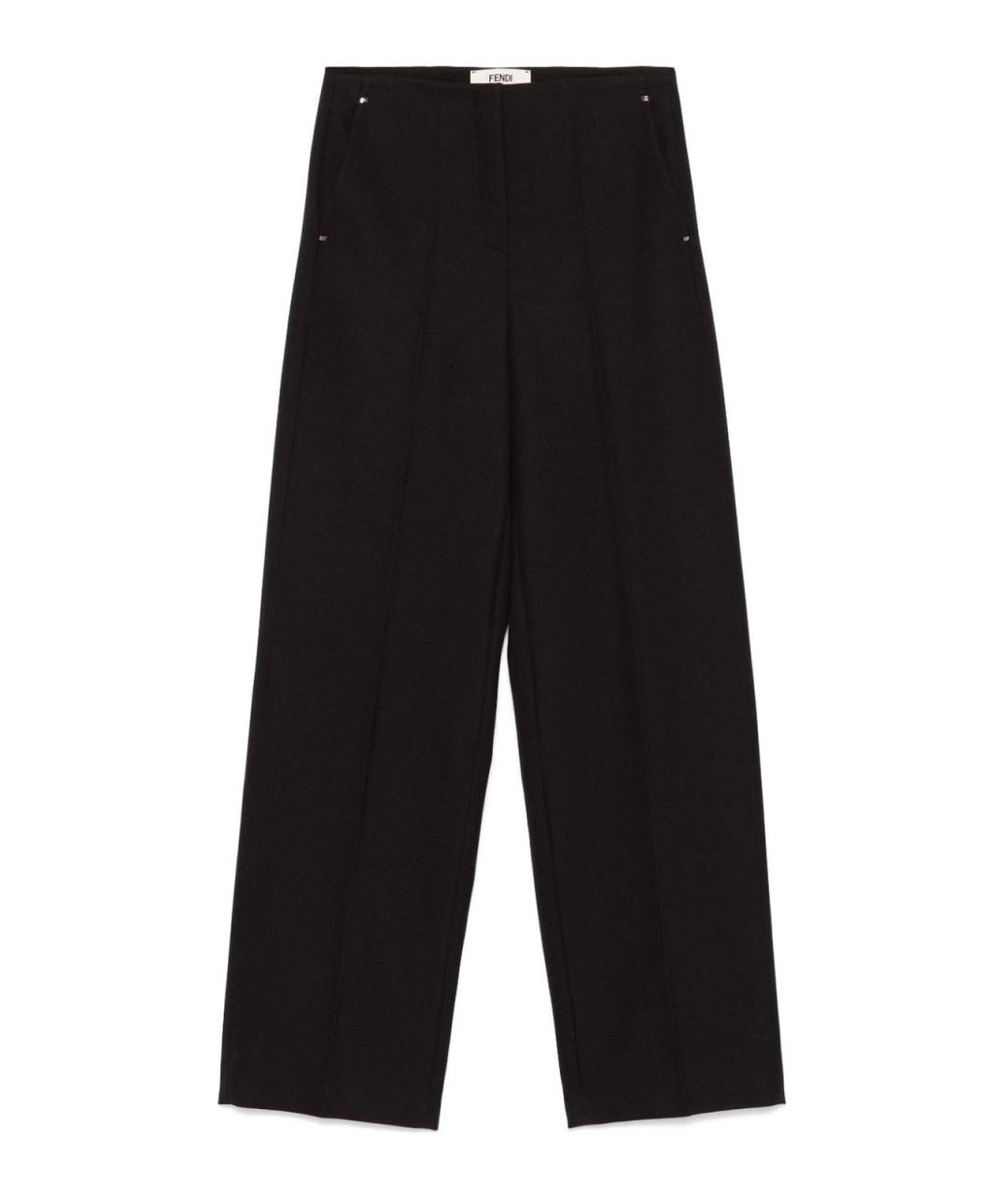FENDI Фиолетовые шерстяные брюки широкие, фото 1