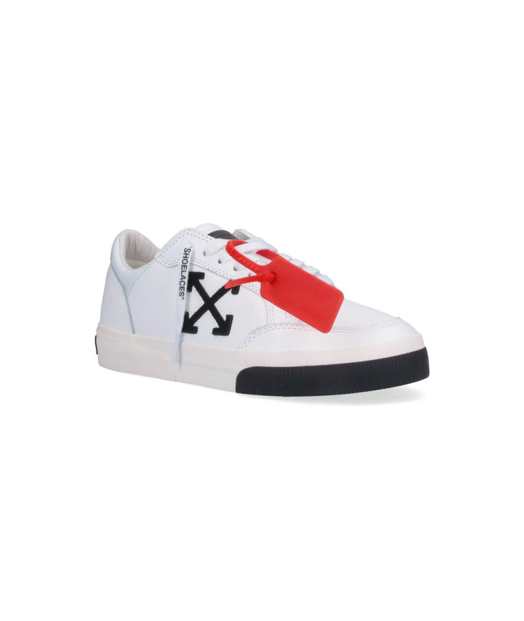OFF-WHITE Белые кожаные низкие кроссовки / кеды, фото 2
