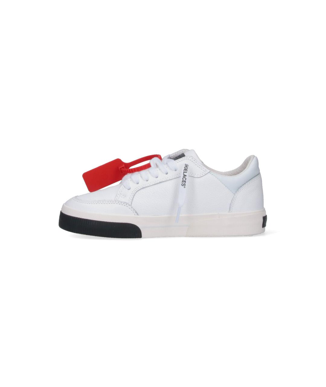 OFF-WHITE Белые кожаные низкие кроссовки / кеды, фото 3