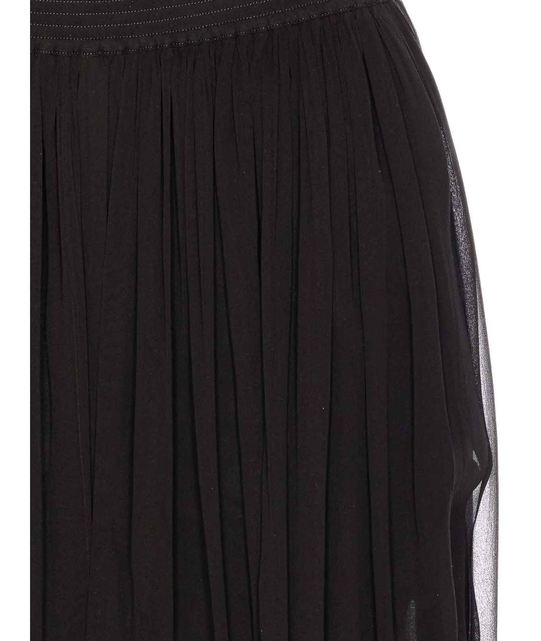 SAINT LAURENT Черная шелковая юбка макси, фото 4