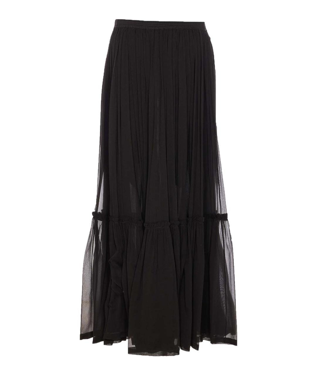 SAINT LAURENT Черная шелковая юбка макси, фото 2