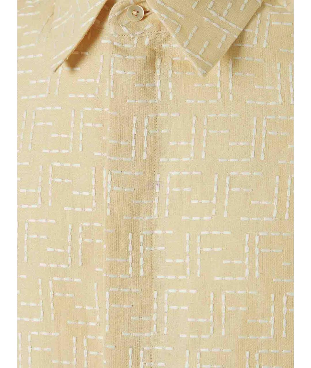FENDI Бежевая льняная кэжуал рубашка, фото 3