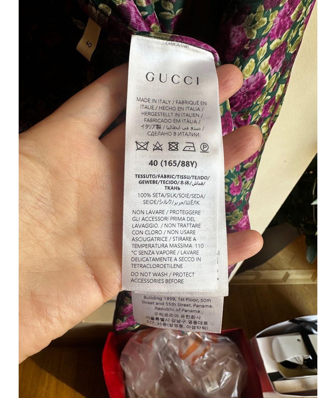GUCCI Мульти шелковая блузы, фото 4