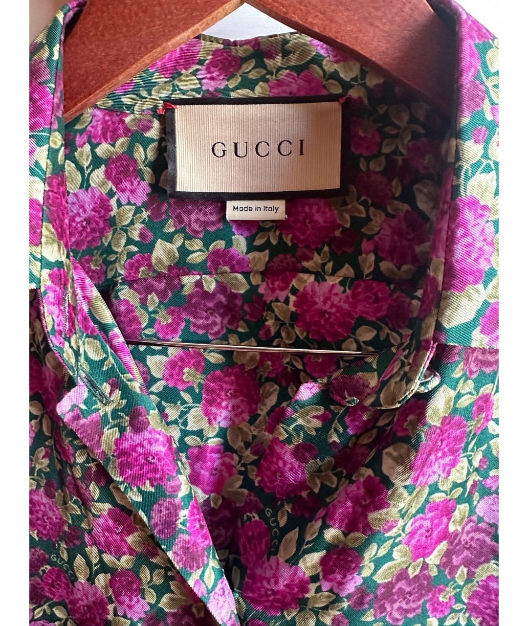GUCCI Мульти шелковая блузы, фото 5