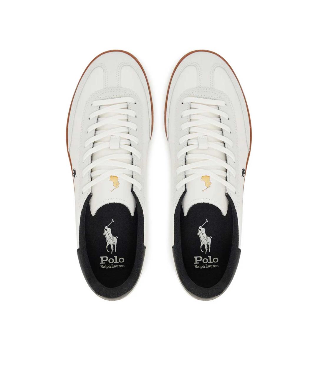RALPH LAUREN Белые кожаные низкие кроссовки / кеды, фото 4