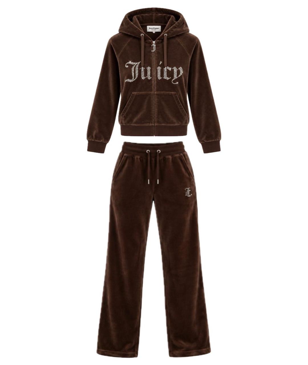 JUICY COUTURE Коричневый велюровый спортивные костюмы, фото 7
