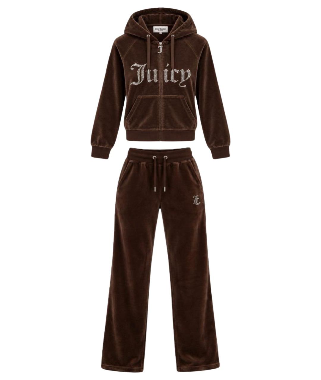 JUICY COUTURE Коричневый велюровый спортивные костюмы, фото 1