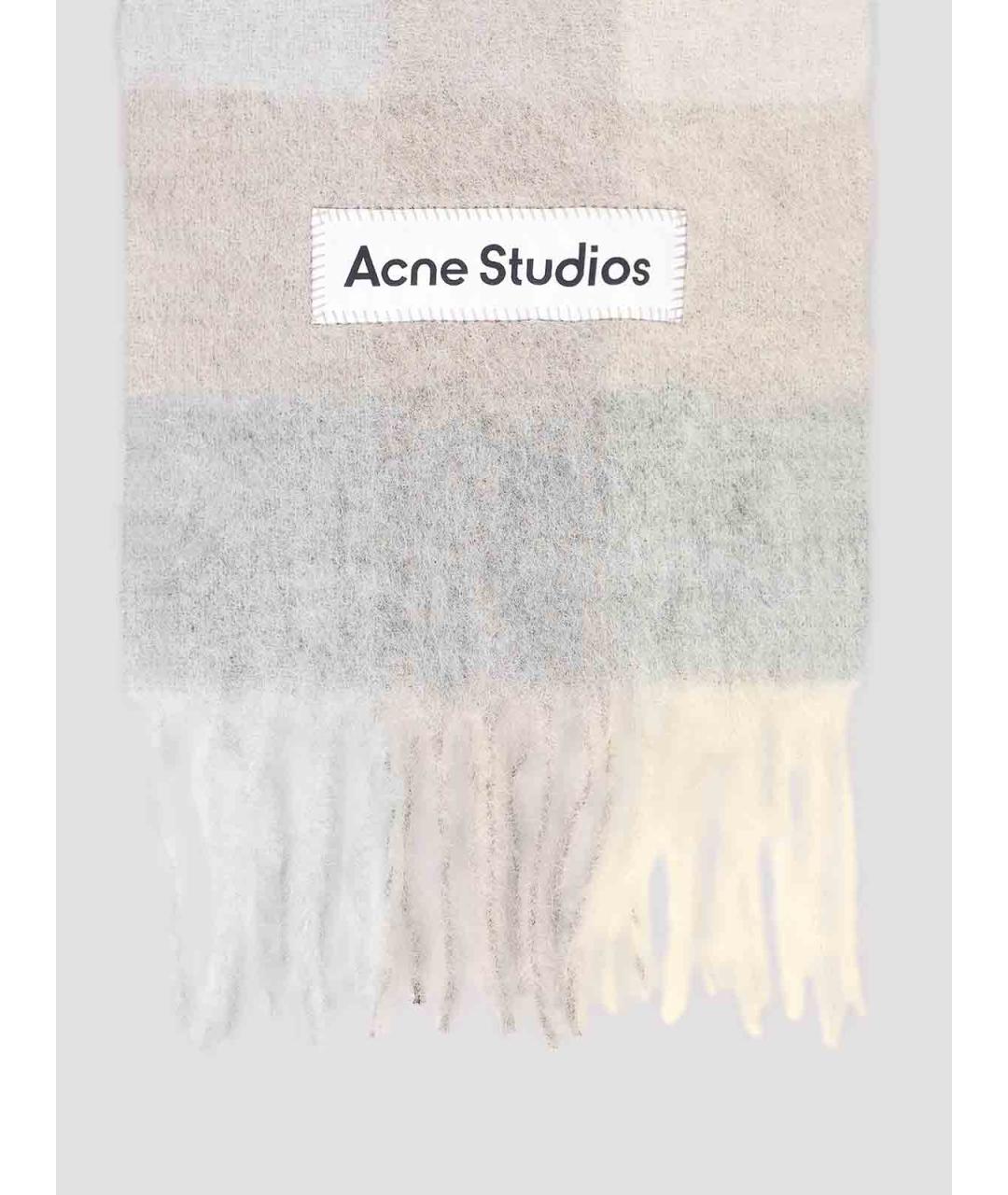ACNE STUDIOS Бежевый шерстяной шарф, фото 2